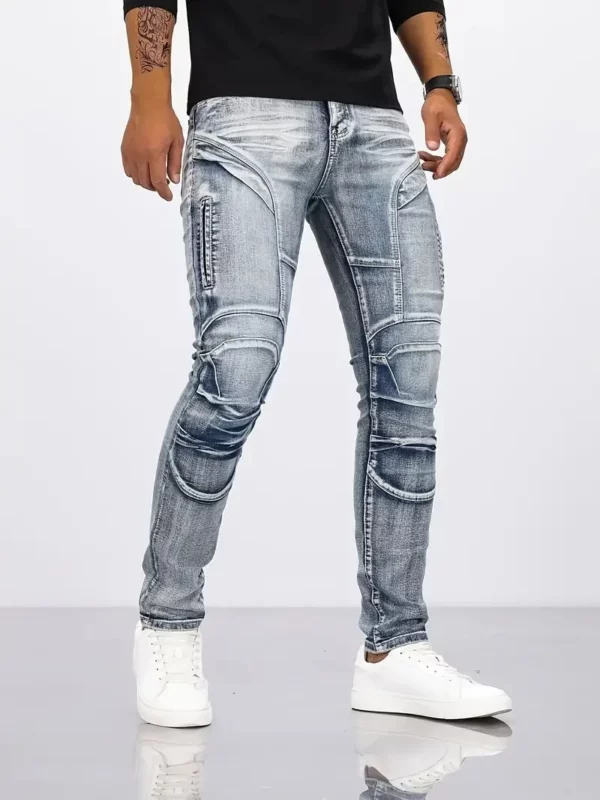 Jeans Men's Straight Leg Denim Pants Slim Fit Long Pants High Street Classic - Image 6
