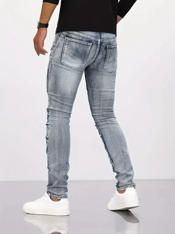 Jeans Men's Straight Leg Denim Pants Slim Fit Long Pants High Street Classic - Image 3