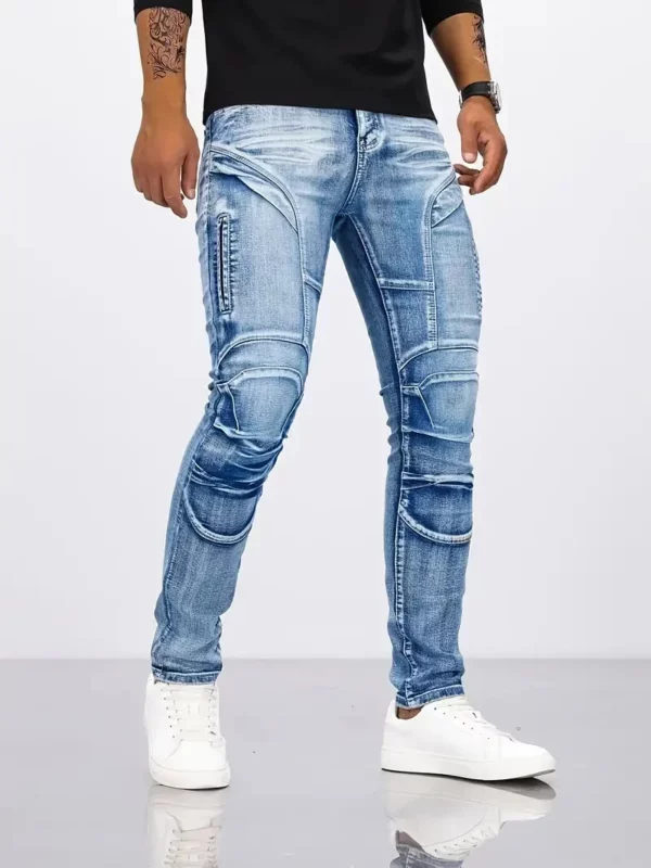 Jeans Men's Straight Leg Denim Pants Slim Fit Long Pants High Street Classic - Image 5