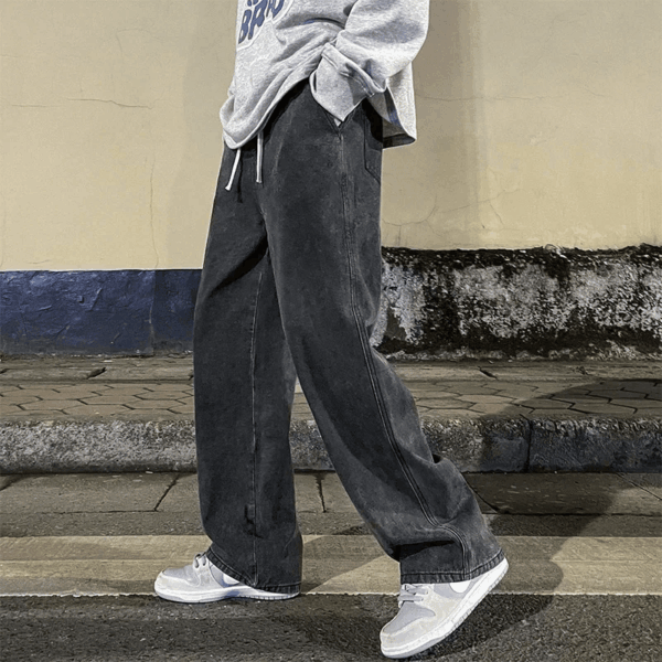 Streetwear Loose Jeans Men Loose Straight Wide Leg Pants Men's - Image 2