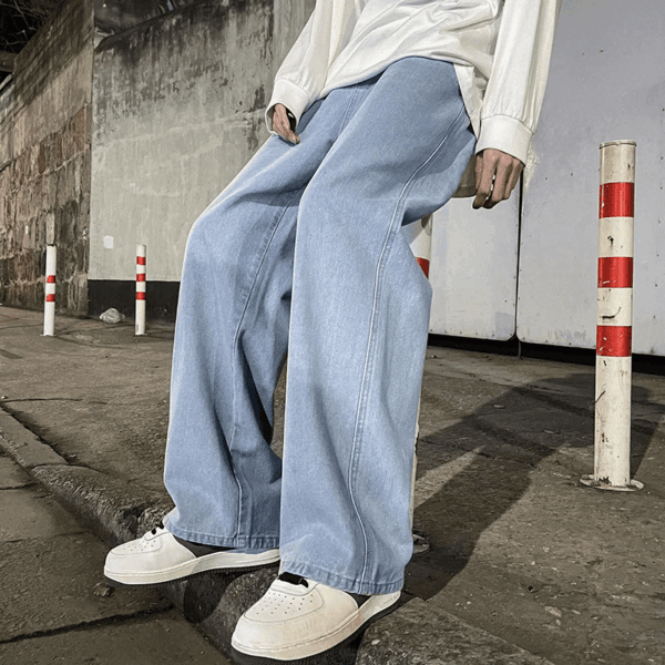 Streetwear Loose Jeans Men Loose Straight Wide Leg Pants Men's - Image 8