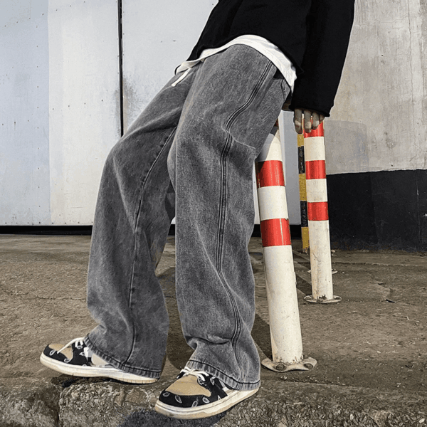 Streetwear Loose Jeans Men Loose Straight Wide Leg Pants Men's - Image 10