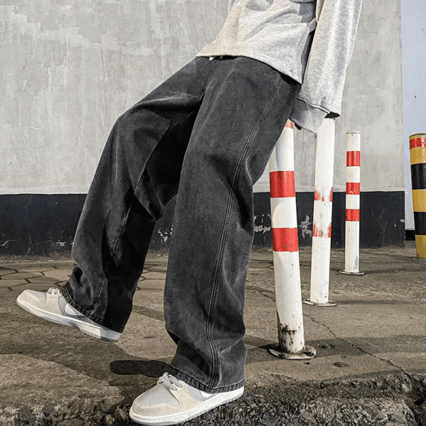 Streetwear Loose Jeans Men Loose Straight Wide Leg Pants Men's - Image 11