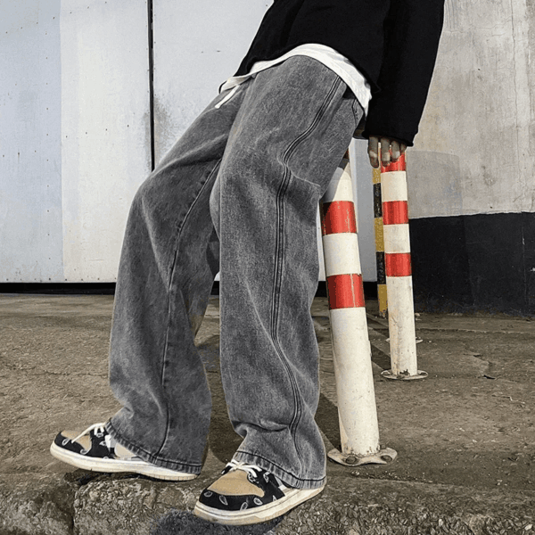 Streetwear Loose Jeans Men Loose Straight Wide Leg Pants Men's - Image 3