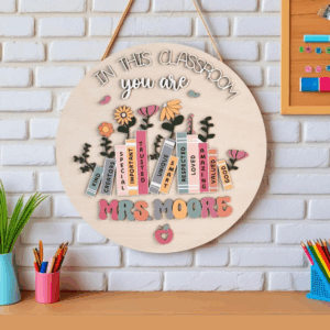 Classroom Door Hanger, Personalized Teacher Door Sign, Back To School Gift, Teacher Gifts
