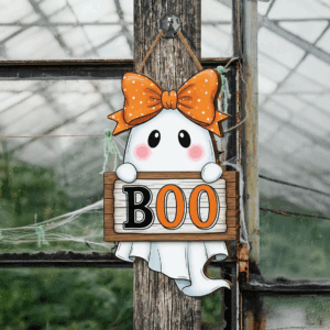 Cute Halloween Ghost Door Hanger, Ghost Door Sign, Boo Door Hanger Sign, Halloween Home Decor
