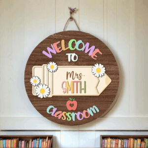 Personalized Teacher Gifts, 3D Teacher Door Sign, Teacher Welcome Sign, Classroom Door Sign