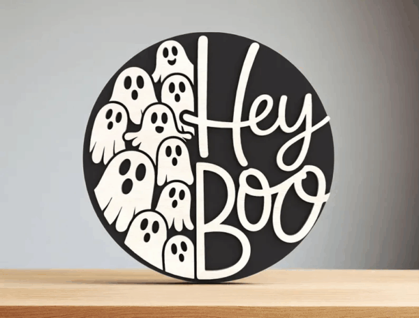 Hey Boo Welcome Sign Laser Cut