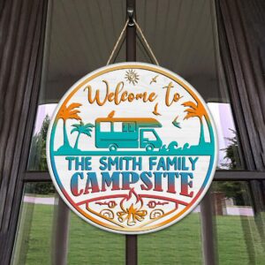 Personalized Welcome To Campsite Wooden Sign, Camping Sign, Custom Campsite Sign, Camping Wooden Sign, Campsite Wooden Sign, Camping Sign