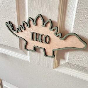 Dinosaur Name Sign Personalised Dino Door Sign Bedroom Dinosaur Nursery Room Decor Custom Sign for Dinosaur Lover