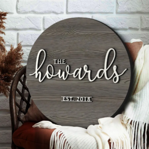 Personalized Wedding Gift, Round Last Name Established Sign, Family Name Sign, Wooden Sign, Custom Wood Sign, Personalized Sign, Anniversary