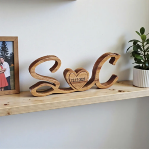 Couples Initials Sign, Personalized Wooden Name Sign, Valentines Day Gift, Couple Initials Wood Plaque, Wedding Anniversary, Engagement Gift