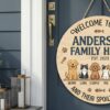 Personalized Name Family Home Wood Sign Custom Dog And Cat Names Wall Decor Unique Welcome To Our Home And Their Spoiled Crew Hanging Plaque