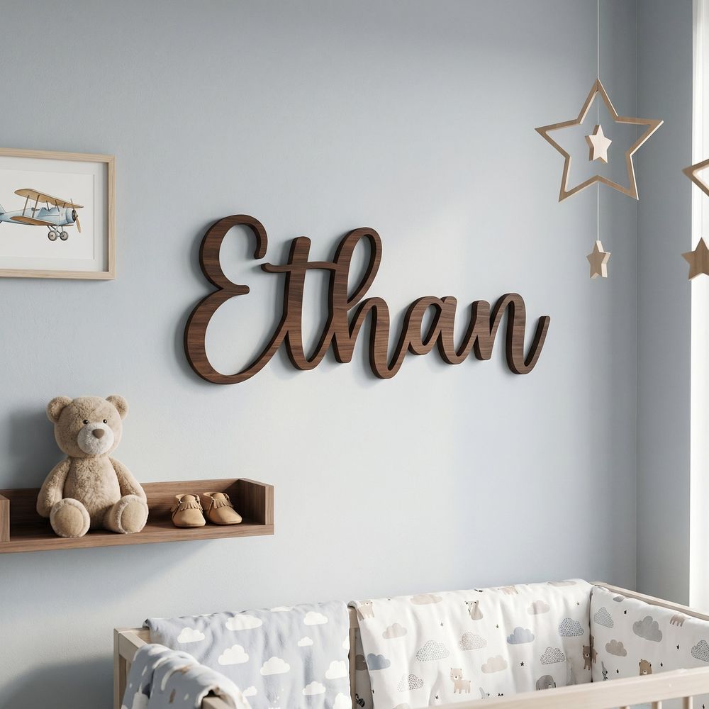 Custom Wood Name Sign For Kids Room And Nursery Wall Decor Personalized 3D Wooden Letters For Boys Or Girls Bedroom Unique Birthday And Baby Shower Gift - Image 9