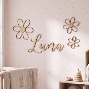 Custom Wooden Name Sign For Nursery Wall Decor Personalized Baby Name Wood Letters For Boys And Girls