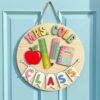 Custom Classroom Teacher Name Sign, Personalized Wooden Door Plaque, Cute School Wall Decor, Teacher Appreciation Gift For Back To School - Style 14