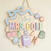 Custom Classroom Teacher Name Sign, Personalized Wooden Door Plaque, Cute School Wall Decor, Teacher Appreciation Gift For Back To School - Style 15