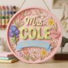 Custom Classroom Teacher Name Sign, Personalized Wooden Door Plaque, Cute School Wall Decor, Teacher Appreciation Gift For Back To School - Style 18