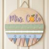Custom Classroom Teacher Name Sign, Personalized Wooden Door Plaque, Cute School Wall Decor, Teacher Appreciation Gift For Back To School - Style 4