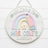 Custom Classroom Teacher Name Sign, Personalized Wooden Door Plaque, Cute School Wall Decor, Teacher Appreciation Gift For Back To School - Style 7