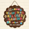 Custom Math Teacher Name Wood Sign, Personalized Classroom Door Hanger, Wooden Wall Decor For Math Classroom, Teacher Appreciation Back To School Gift - Style 2