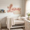 Custom Wooden Name Sign Plaque For Kids Room Wall Decor Personalized 3D Wood Letters For Nursery Childrens Bedroom Unique Birthday Gift Idea - Style 2