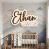 Custom Wooden Name Sign Plaque For Kids Room Wall Decor Personalized 3D Wood Letters For Nursery Childrens Bedroom Unique Birthday Gift Idea - Style 4