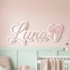 Custom Wooden Name Sign With Multiple Design Patterns For Kids Room Personalized 3D Wood Letters For Nursery And Childrens Bedroom Wall Decor Baby Gift - Style 4