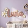 Custom Wooden Name Sign With Multiple Design Patterns For Kids Room Personalized 3D Wood Letters For Nursery And Childrens Bedroom Wall Decor Baby Gift - Style 5