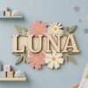 Custom Wooden Name Sign With Multiple Design Patterns For Kids Room Personalized 3D Wood Letters For Nursery And Childrens Bedroom Wall Decor Baby Gift - Style 6