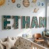 Custom Wooden Name Sign With Multiple Design Themes For Kids Room Personalized 3D Wood Letters For Nursery And Childrens Bedroom Wall Decor Baby Gift - Style 1