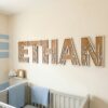 Custom Wooden Name Sign With Multiple Design Themes For Kids Room Personalized 3D Wood Letters For Nursery And Childrens Bedroom Wall Decor Baby Gift - Style 10