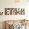 Custom Wooden Name Sign With Multiple Design Themes For Kids Room Personalized 3D Wood Letters For Nursery And Childrens Bedroom Wall Decor Baby Gift - Style 12