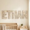 Custom Wooden Name Sign With Multiple Design Themes For Kids Room Personalized 3D Wood Letters For Nursery And Childrens Bedroom Wall Decor Baby Gift - Style 18