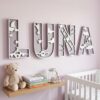 Custom Wooden Name Sign With Multiple Design Themes For Kids Room Personalized 3D Wood Letters For Nursery And Childrens Bedroom Wall Decor Baby Gift - Style 21