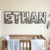 Custom Wooden Name Sign With Multiple Design Themes For Kids Room Personalized 3D Wood Letters For Nursery And Childrens Bedroom Wall Decor Baby Gift - Style 3