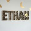 Custom Wooden Name Sign With Multiple Design Themes For Kids Room Personalized 3D Wood Letters For Nursery And Childrens Bedroom Wall Decor Baby Gift - Style 5