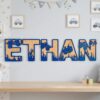 Custom Wooden Name Sign With Multiple Design Themes For Kids Room Personalized 3D Wood Letters For Nursery And Childrens Bedroom Wall Decor Baby Gift - Style 6