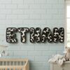 Custom Wooden Name Sign With Multiple Design Themes For Kids Room Personalized 3D Wood Letters For Nursery And Childrens Bedroom Wall Decor Baby Gift - Style 9