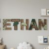 Custom Wooden Name Sign With Patterned Letters For Kids Room Wall Decor Personalized 3D Wood Nameplate For Nursery And Childrens Bedroom Unique Gift - Style 5