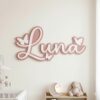 Custom Wooden Name Sign With Patterned Letters For Kids Room Wall Decor Personalized 3D Wood Nameplate For Nursery And Childrens Bedroom Unique Gift - Style 7