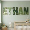 Custom Wooden Name Sign With Patterned Letters For Kids Room Wall Decor Personalized 3D Wood Nameplate For Nursery And Childrens Bedroom Unique Gift - Style 8
