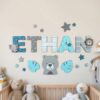 Custom Wooden Name Sign With Patterned Letters For Kids Room Wall Decor Personalized 3D Wood Nameplate For Nursery And Childrens Bedroom Unique Gift - Style 9