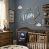 Personalized Airplane Wood Name Sign For Nursery Wall Decor Custom Wooden Aircraft Nameplate For Baby Boy Room Personalized Toddler Birthday Gift - View 3