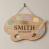 Personalized Art Teacher Name Wood Sign, Custom Art Classroom Door Plaque, Creative Wooden Wall Decor, Teacher Appreciation Back To School Gift - Style 1