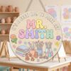 Personalized Art Teacher Name Wood Sign, Custom Art Classroom Door Plaque, Creative Wooden Wall Decor, Teacher Appreciation Back To School Gift - Style 2