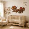 Personalized Autumn Floral Wood Name Sign For Nursery Custom Maple Leaf And Sunflower Wooden Wall Art Fall Theme Baby Girl Room Decor New Baby Gift - View 1