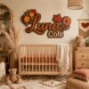 Personalized Autumn Floral Wood Name Sign For Nursery Custom Maple Leaf And Sunflower Wooden Wall Art Fall Theme Baby Girl Room Decor New Baby Gift - View 2