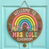 Personalized Classroom Welcome Wood Sign, Custom Teacher Door Hanger, Cute School Wall Decor, Back To School Appreciation Gift For Teachers - Style 11