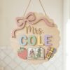 Personalized Classroom Welcome Wood Sign, Custom Teacher Door Hanger, Cute School Wall Decor, Back To School Appreciation Gift For Teachers - Style 15